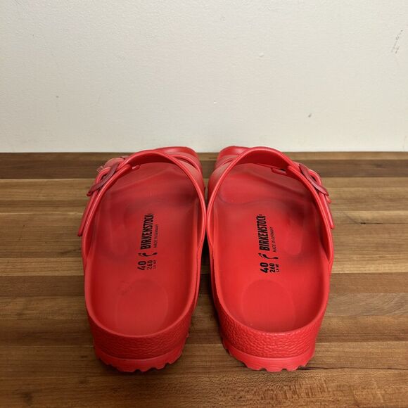 Birkenstock Arizona EVA Foam RED Sandals Size 40 L9 M7 - Picture 5 of 8